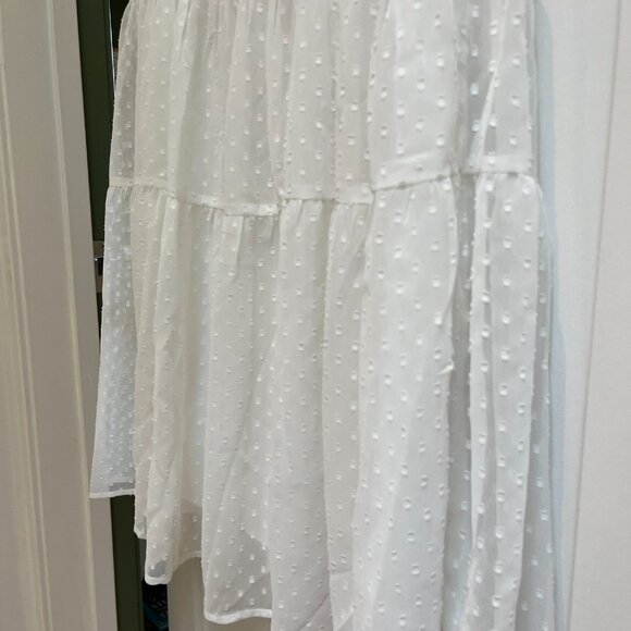 Hope & Ivy Embroidered & Beaded Midi-Length Tiered Dress in White --never worn - Picture 5 of 16
